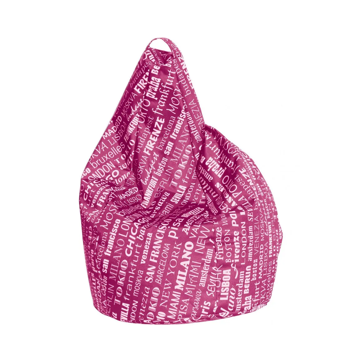 Pouf sacco rosa e bianco 80x80x120h cm - Marisa