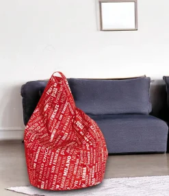 Pouf > Dmora Pouf sacco rosso e bianco 80x80x120h cm - Marisa Bianco, Rosso