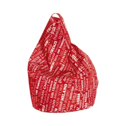 Pouf > Dmora Pouf sacco rosso e bianco 80x80x120h cm - Marisa Bianco, Rosso