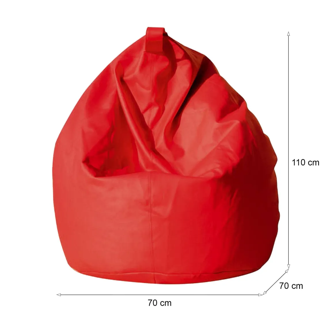 Pouf sacco rosso 70x70x110h cm - Azelia