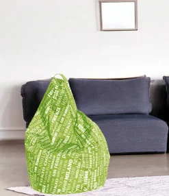 Pouf > Dmora Pouf sacco verde e bianco 80x80x120h cm - Marisa Bianco, Verde
