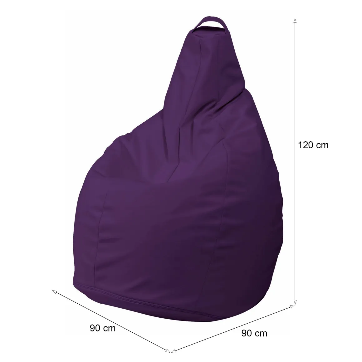 Pouf sacco viola 90x90x120h cm - Aunter