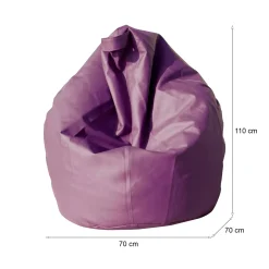 Pouf sacco viola 70x70x110h cm - Azelia