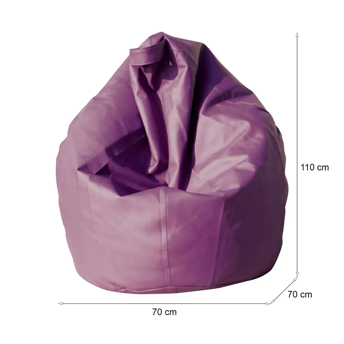 Pouf sacco viola 70x70x110h cm - Azelia