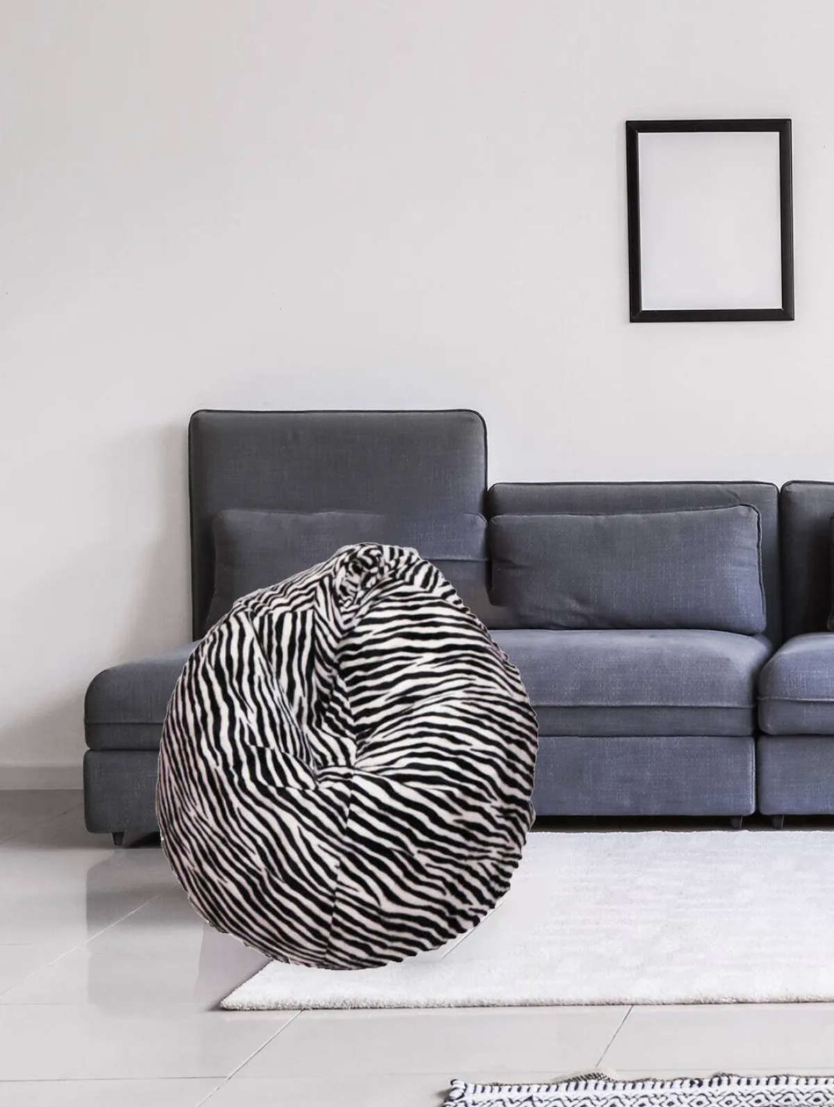 Pouf > Dmora Pouf sacco zebra 80x80x120h cm - Lorenza Bianco, Nero