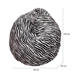 Pouf > Dmora Pouf sacco zebra 80x80x120h cm - Lorenza Bianco, Nero
