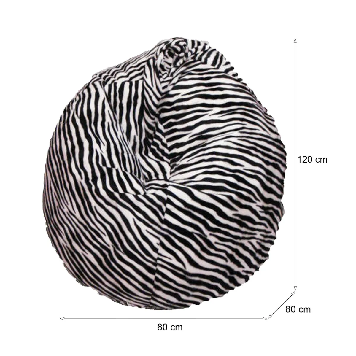 Pouf > Dmora Pouf sacco zebra 80x80x120h cm - Lorenza Bianco, Nero