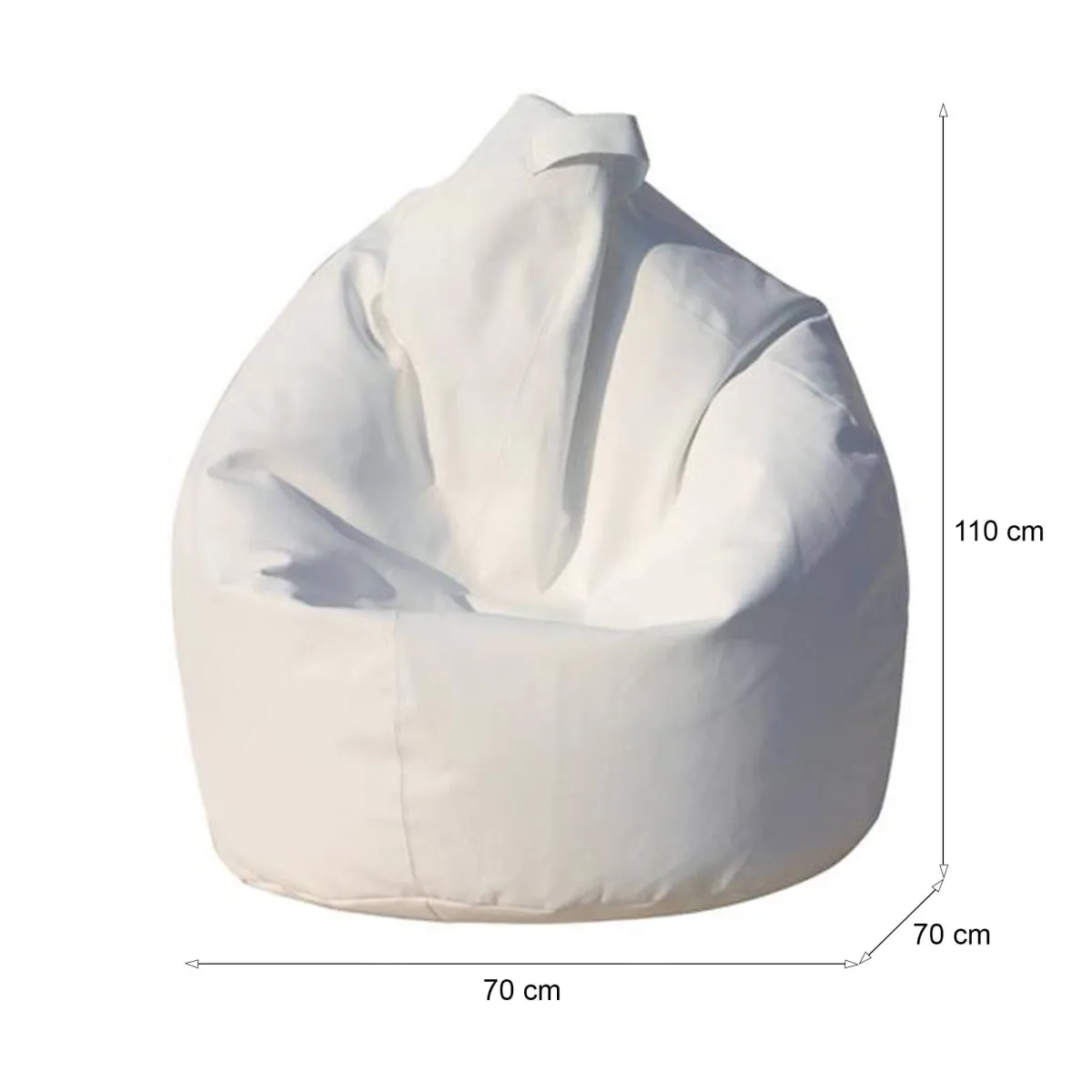 Pouf > Dmora Pouf soggiorno sacco 70x70x110h cm - Alez Bianco