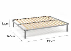 Reti Letto Matrimoniali|Camera Da Letto > Dmora Rete letto matrimoniale Al, 100% Made in Italy, Cm 160x190h 31 Grigio