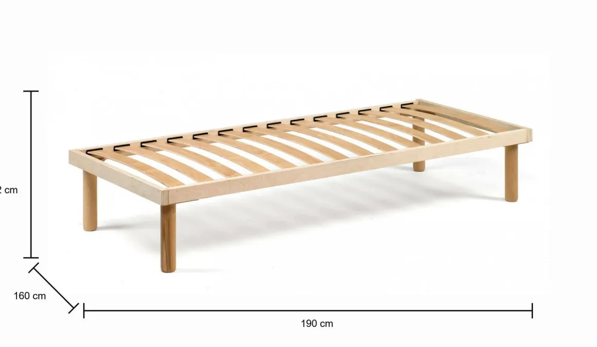 Rete letto matrimoniale Pietra, 100% Made in Italy, Cm 160x190h 31