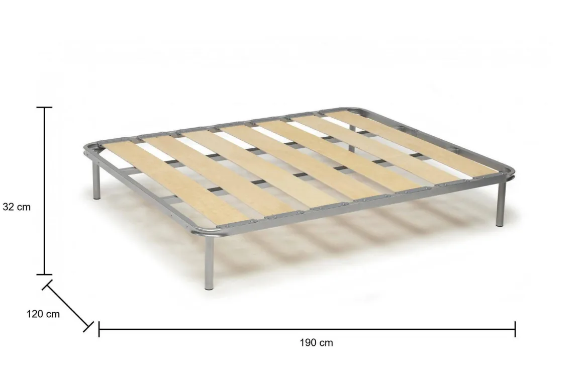 Rete letto piazza e mezza Dgregor, 100% Made in Italy, Cm 120x190h 31