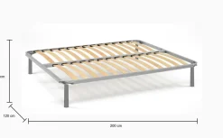 Reti Letto Piazza E Mezza > Dmora Rete letto piazza e mezza Fancy, 100% Made in Italy, cm 120x200h 34 Grigio