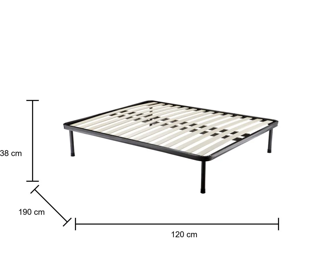 Rete letto piazza e mezza Krovanh, 100% Made in Italy, 120x190h30 cm