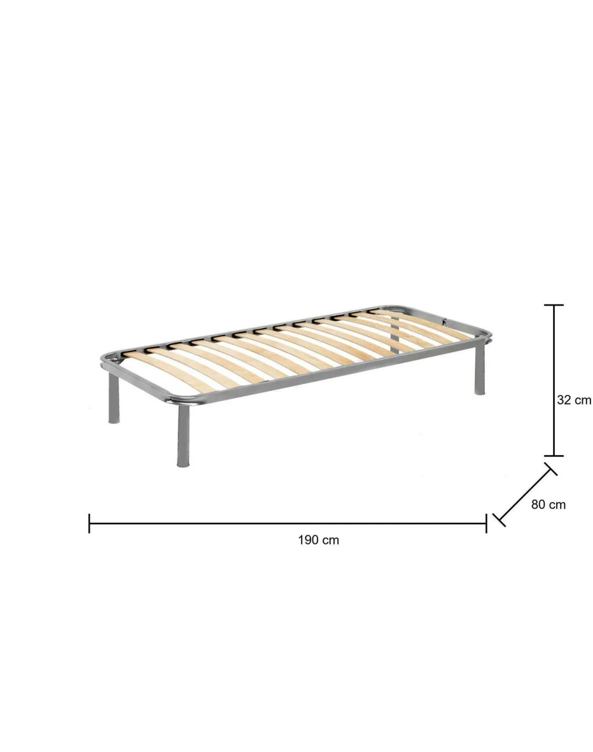 Rete letto singolo Agos, 100% Made in Italy, Cm 80x190h 31