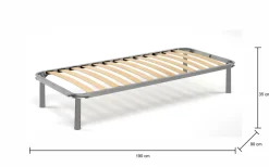 Reti Letto Singole|Camera Da Letto > Dmora Rete letto singolo Amammata, 100% Made in Italy, Cm 90x200h 34 Grigio
