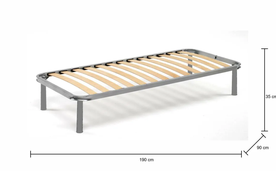 Reti Letto Singole|Camera Da Letto > Dmora Rete letto singolo Amammata, 100% Made in Italy, Cm 90x200h 34 Grigio