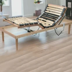 Reti Letto Singole|Camera Da Letto > Dmora Rete letto singolo Arby, Rete ortopedica reclinabile motorizzata, Cm 80x190h 34 Marrone