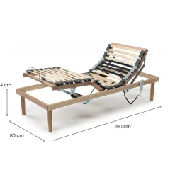 Reti Letto Singole|Camera Da Letto > Dmora Rete letto singolo Arby, Rete ortopedica reclinabile motorizzata, Cm 80x190h 34 Marrone