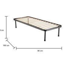 Rete letto singolo Ischia, 100% Made in Italy, 80x190h30 cm
