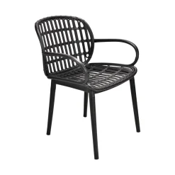 Salotto da balcone design 2 poltrone e tavolino antracite - Kupang