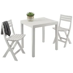 Salotto da esterno economico 2 sedie e tavolo bianco - Altar