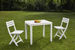 Salotto da esterno economico 2 sedie e tavolo bianco - Altar