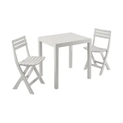 Salotto da esterno economico 2 sedie e tavolo bianco - Altar