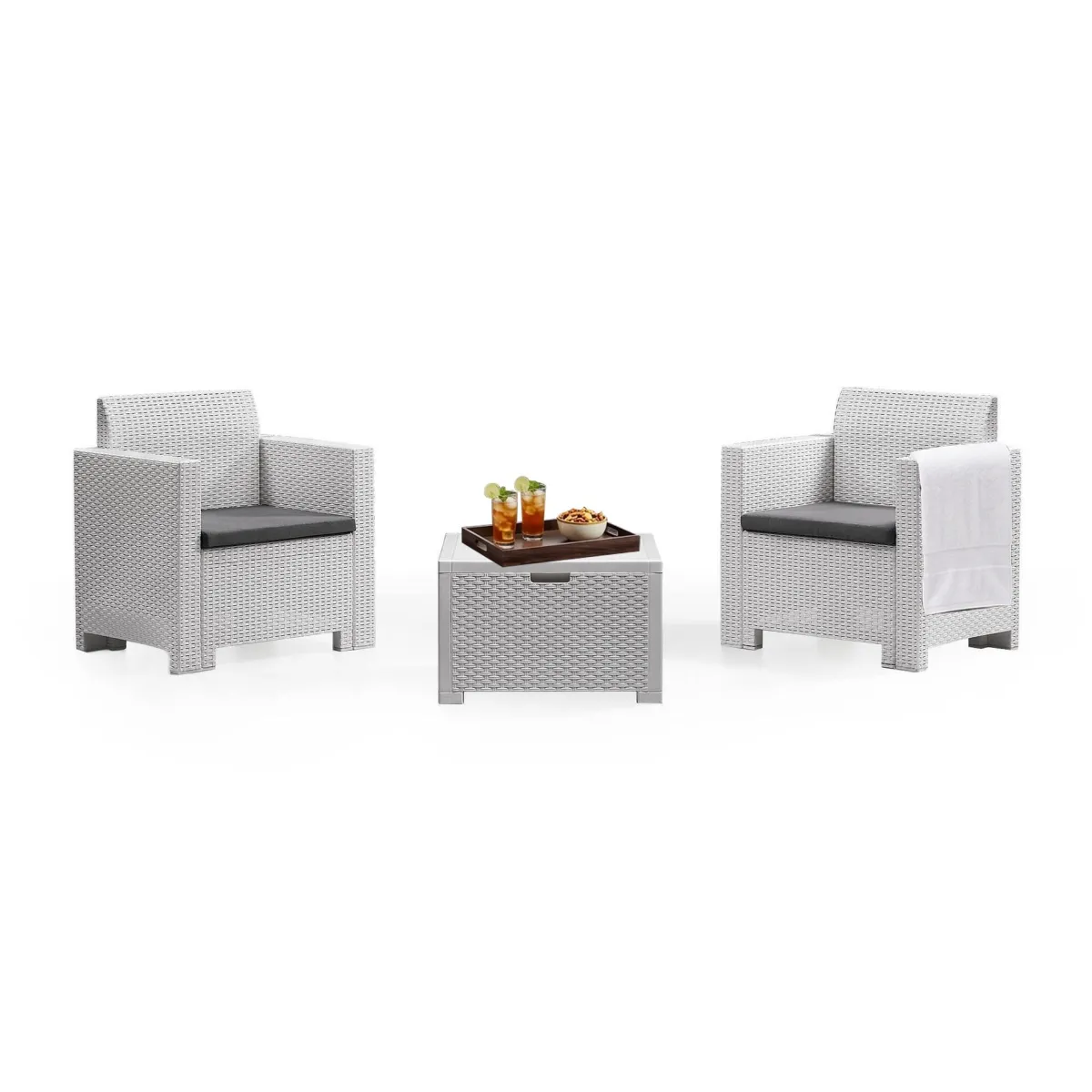 Set Da Esterno|Outdoor > Dmora Salotto da esterno poltrone - Apis Bianco