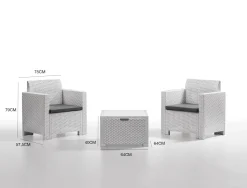 Set Da Esterno|Outdoor > Dmora Salotto da esterno poltrone - Apis Bianco