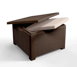 Salotto da esterno poltrone effetto rattan marrone - Apis