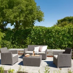 Set Da Esterno|Salotti Da Giardino > Dmora Salotto da esterno poltrone tortora - Langley Grigio Tortora