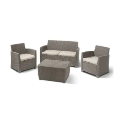 Set Da Esterno|Salotti Da Giardino > Dmora Salotto da esterno poltrone tortora - Langley Grigio Tortora