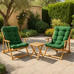 Salotto da esterno poltrone vernice preservante per legno a base d'acqua verde - Biagio