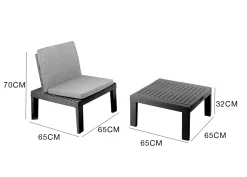 Set Da Esterno|Salotti Da Giardino > Dmora Salotto da esterno 2 posti e 1 tavolo tortora - Viking Grigio Tortora