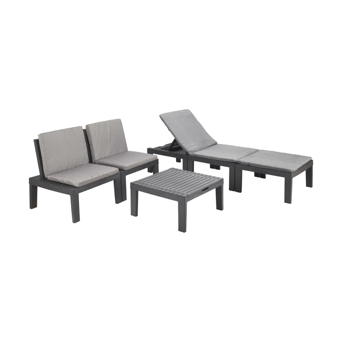 Set Da Esterno|Salotti Da Giardino > Dmora Salotto da esterno 2 posti e 1 tavolo tortora - Viking Grigio Tortora
