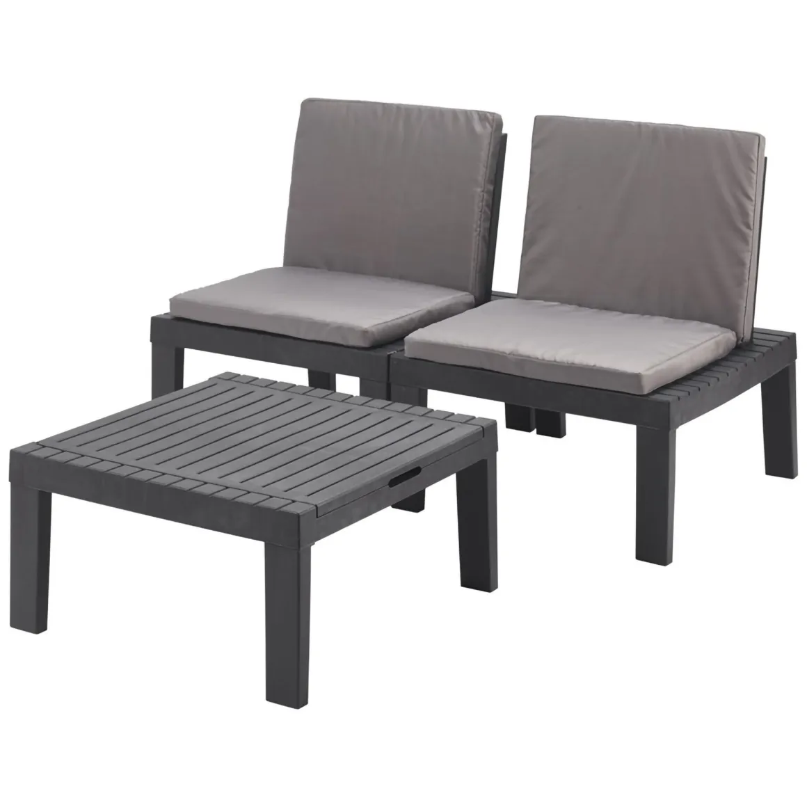 Set Da Esterno|Salotti Da Giardino > Dmora Salotto da esterno 2 posti e 1 tavolo tortora - Viking Grigio Tortora