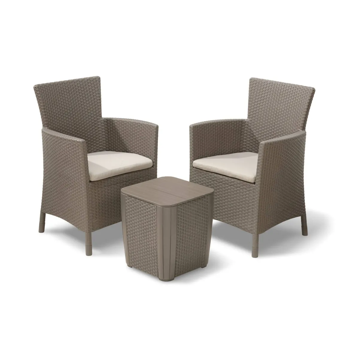 Set Da Esterno|Salotti Da Giardino > Dmora Salotto da esterno 2 posti e 1 tavolo tortora - Viking Grigio Tortora
