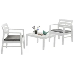 Salotto da giardino 2 poltrone bianco - Alfio