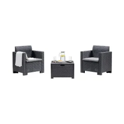 Outdoor|Salotti Da Giardino > Dmora Salotto da giardino poltrone antracite - Apis Nero Antracite