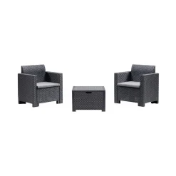Outdoor|Salotti Da Giardino > Dmora Salotto da giardino poltrone antracite - Apis Nero Antracite