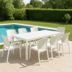 Set Da Esterno|Salotti Da Giardino > Dmora Salotto da giardino sedie effetto rattan - Arret Bianco