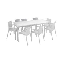 Set Da Esterno|Salotti Da Giardino > Dmora Salotto da giardino sedie effetto rattan - Arret Bianco