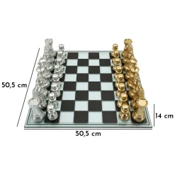 Scacchiera oro Argento Colore Struttura Argento Materiale Struttura in Vetro, - Bamanile