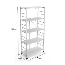 Scaffali|Armadi Da Esterno > Dmora Scaffali 5 Ripiani Peso Supportato 40 kg, - Minori Bianco