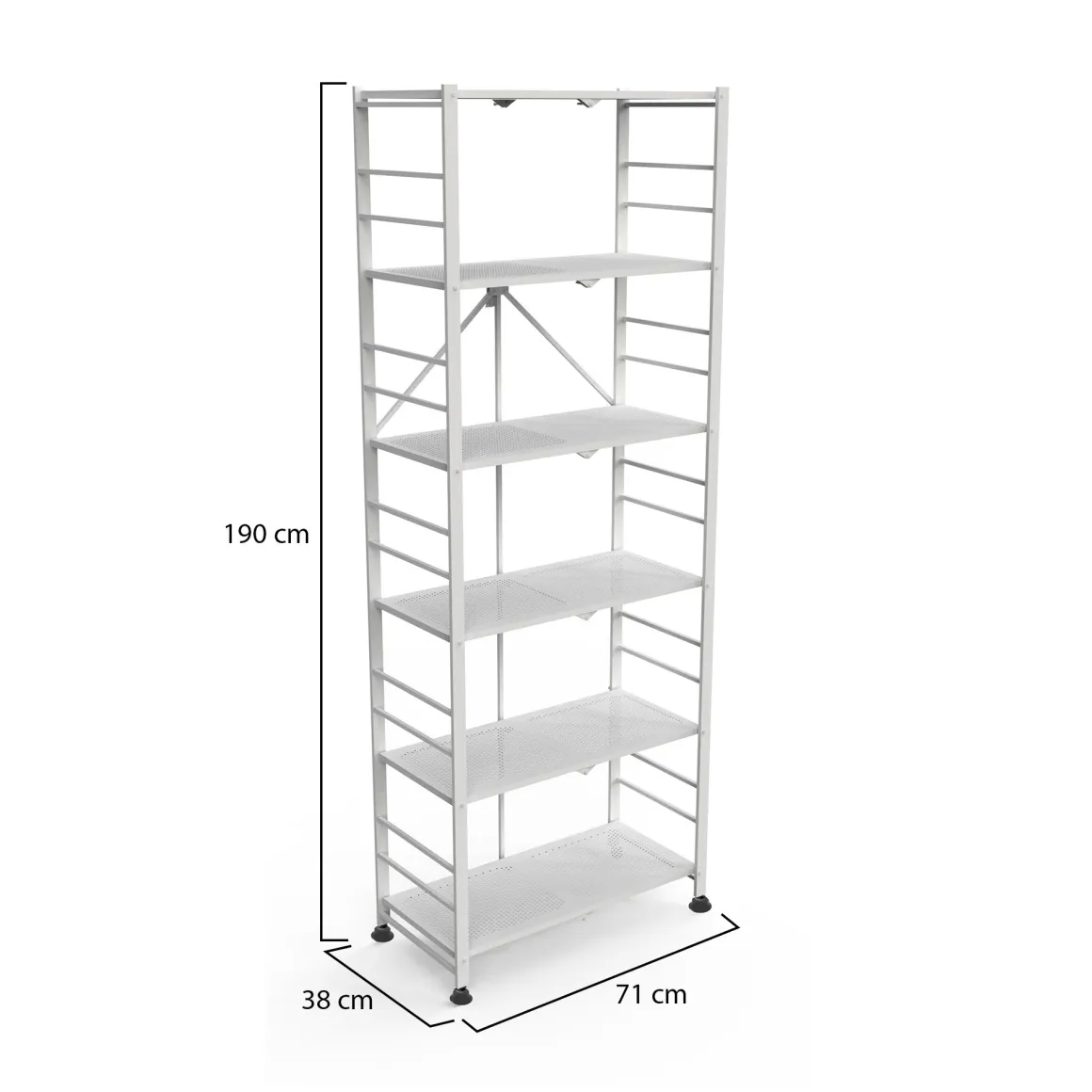 Scaffali Bianco 6 Ripiani Peso Supportato 40 kg, - Ficulle