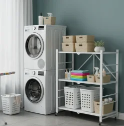Scaffali|Armadi Da Esterno > Dmora Scaffali Ruote 3 Ripiani, Peso Supportato 40 kg - Cossato Bianco