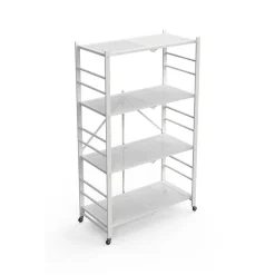 Scaffali Bianco Ruote 4 Ripiani, Peso Supportato 40 kg - Soprana