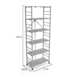 Scaffali Grigio 6 Ripiani Peso Supportato 40 kg, - Ficulle