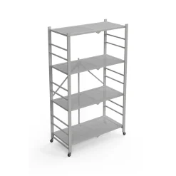 Scaffali Grigio Ruote 4 Ripiani, Peso Supportato 40 kg - Soprana