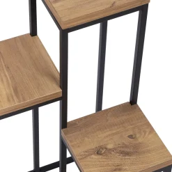 Scaffali|Armadi Da Esterno > Dmora Scaffali Marrone Noce Nero 4 Ripiani Materiale Struttura in Metallo 34x65x39h cm, Colore Struttura Nero - Mompeo Nero, Marrone Noce